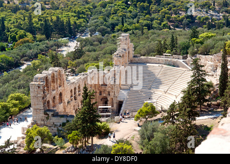 Odeon des Herodes Atticus an den Hängen unterhalb der Accropolis, Athen, Griechenland Stockfoto