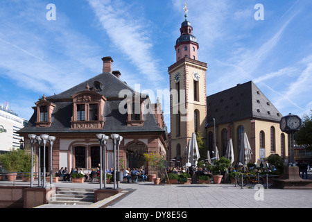 Hauptwache Wachhaus und hochadligen Kirche, Frankfurt main, Hessen, Deutschland, Europa Stockfoto