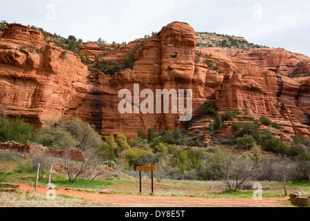 USA, Arizona, Coconino National Forest, Red Canyon, Standort der Palatki Ruine, alte Haus der Sinagua Menschen (Hopi Vorfahren). Stockfoto