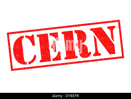 CERN roten Stempel auf einem weißen Hintergrund. Stockfoto