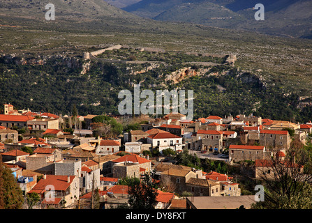 Oitylo, eines der schönsten Dörfer von Mani Region Lakonien, Peloponnes, Griechenland. Stockfoto