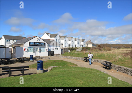 Seemann-Fish &amp; Chips-Café, Port Eynon, Gower Halbinsel, Wales, Großbritannien, Deutschland, UK, Europa Stockfoto