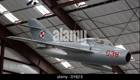 USA, Arizona, Tucson, Pima Air und Space Museum, Mikojan-Gurewitsch MiG-15, "Fagot", Düsenjäger. Stockfoto