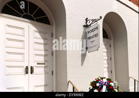 Ford es Theater in Washington, D.C., der Ort, wo Präsident Lincoln am 14. April 1865 ermordet wurde. Stockfoto