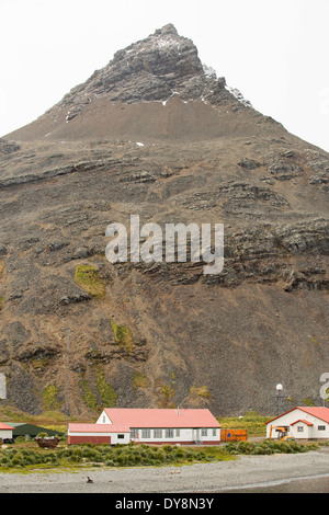 Die British Antarctic Survey-Basis in Grytviken auf Südgeorgien im südlichen Ozean. Stockfoto