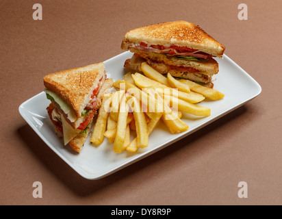 Club Sandwich mit geröstetem Brot Stockfoto