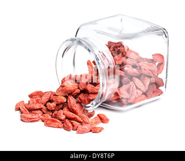 Goji Wolfberry in der umgedrehten Glas Stockfoto