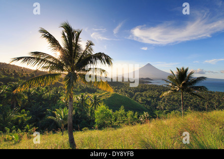 Philippinen, südöstlichen Luzon, Bicol, Vulkan Mayon Stockfoto
