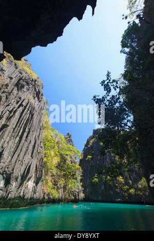 Philippinen, Palawan, El Nido Miniloc Island, grosse Lagune Stockfoto