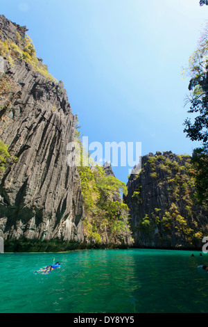 Philippinen, Palawan, El Nido Miniloc Island, grosse Lagune Stockfoto