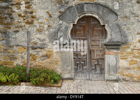 USA Vereinigte Staaten Amerika Texas San Antonio Mission San Francisco De La Espada nationalen historischen spanischen Gebäude aus der Kolonialzeit alte Stockfoto