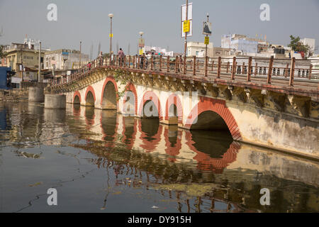 Brücke, Pichola, Pichola-See, Udaipur, Rajasthan, Indien, Asien, See, Brücke, Stockfoto