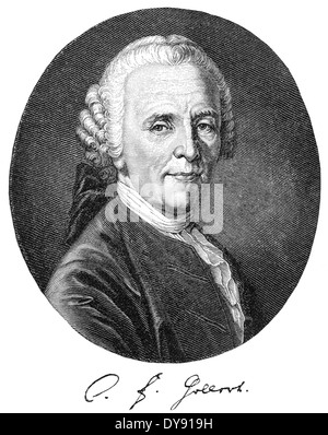 Christian Fuerchtegott Gellert, 1715-1769, ein deutscher Dichter, Schriftsteller und Moralphilosoph der Aufklärung, Stockfoto