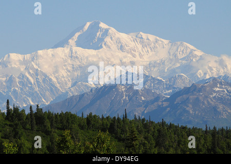 Mt. McKinley aus Talkeetna. Alaska. Stockfoto