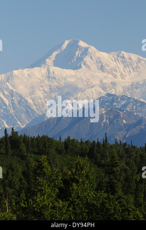 Mt. McKinley aus Talkeetna. Alaska. Stockfoto