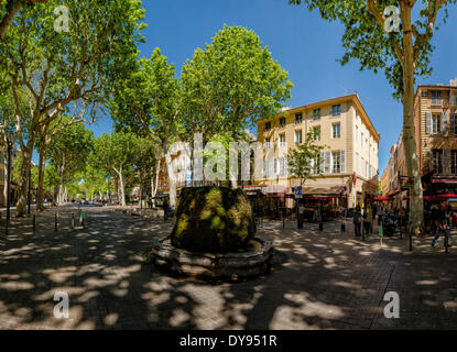 Cours Mirabeau, Stadt, Dorf, Wald, Holz, Bäume, Frühling, Aix-En-Provence, Bouches du Rhone, Frankreich, Europa, Stockfoto