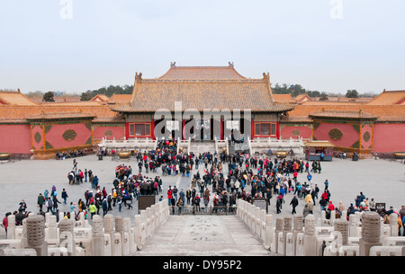 Tor der Himmlischen Reinheit (Qianqingmen) in verbotenen Stadt, Peking, China Stockfoto