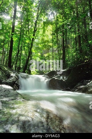 Wasserfall am Sungai Sendat, Ulu Yam, Malaysia Stockfoto