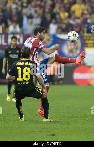 Madrid, Spanien. 9. April 2014. Atletico Madrid Soccer Spieler UEFA Champions League Viertelfinale zweiten Bein Fußballspiel zwischen Atletico Madrid und dem FC Barcelona im Vicente Calderon Stadion in Madrid, Spanien, Foto: Oscar Gonzalez/NurPhoto Credit: Oscar Gonzalez/NurPhoto/ZUMAPRESS.com/Alamy Live News Stockfoto
