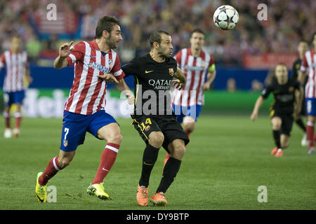 Madrid, Spanien. 9. April 2014. FC Barcelona Fußball Spieler UEFA Champions League Viertelfinale zweiten Bein Fußball-match zwischen Atletico Madrid und FC Barcelona im Vicente Calderon Stadion in Madrid, Spanien, Credit: Oscar Gonzalez/NurPhoto/ZUMAPRESS.com/Alamy Live News Stockfoto