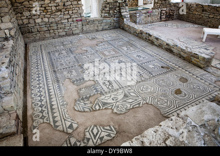 Mosaike aus dem antiken römischen Villa ARMIRA, suburban Römervilla, südöstlichen Bulgarien Stockfoto