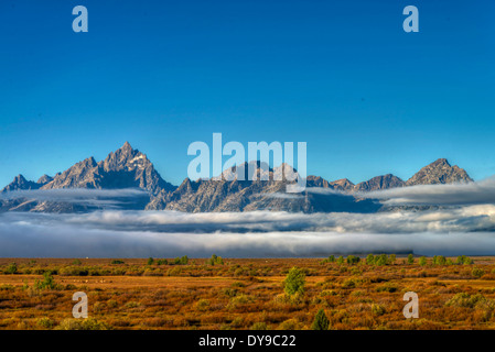 Grand Teton, Nationalpark, Wyoming, USA, USA, Amerika, Landschaft, Wolken Stockfoto