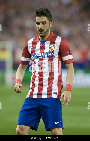 Madrid, Spanien. 9. April 2014. Atletico Madrid Soccer Spieler UEFA Champions League Viertelfinale zweiten Bein Fußballspiel zwischen Atletico Madrid und dem FC Barcelona im Vicente Calderon Stadion in Madrid, Spanien, Foto: Oscar Gonzalez/NurPhoto Credit: Oscar Gonzalez/NurPhoto/ZUMAPRESS.com/Alamy Live News Stockfoto