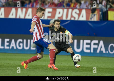 Madrid, Spanien. 9. April 2014. FC Barcelona Fußball Spieler UEFA Champions League Viertelfinale zweiten Bein Fußball-match zwischen Atletico Madrid und FC Barcelona im Vicente Calderon Stadion in Madrid, Spanien, Credit: Oscar Gonzalez/NurPhoto/ZUMAPRESS.com/Alamy Live News Stockfoto