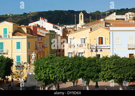 Insel Carloforte Dorf (Carbonia Iglasias) San Pietro das Denkmal bei Carlo Emanuele III ° di Savoia Stockfoto