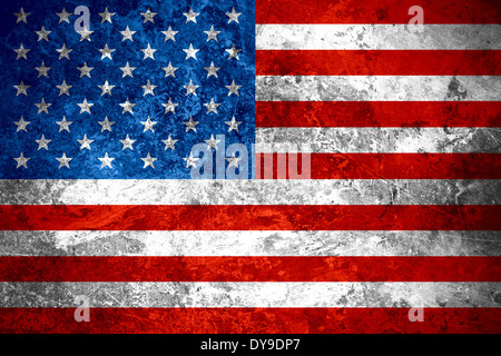 Flagge der Vereinigten Staaten oder amerikanische Banner auf Vintage Metall Textur Stockfoto