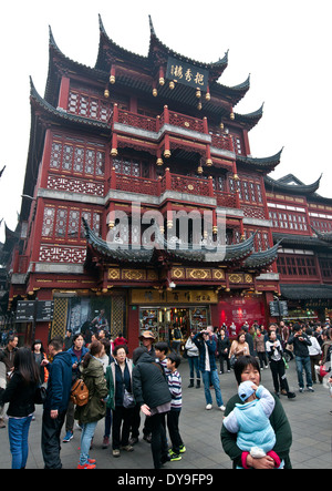 Yuyuan Tourist Mart in der Nähe von Yu-Garten, Altstadt, Huangpu District, Shanghai, China Stockfoto