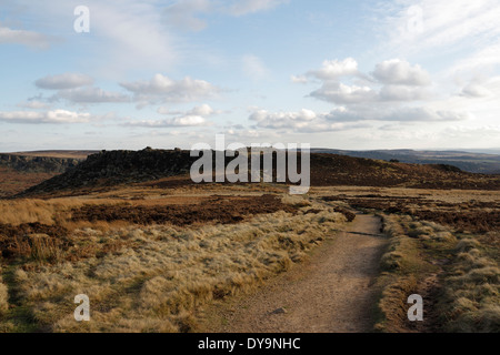 Carl Wark Hügelfort vom Higger Tor im Sheffield Peak District National Park England UK Moorland Country Stockfoto