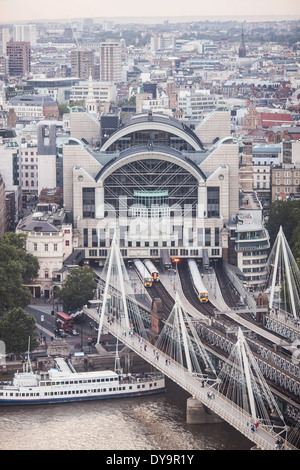 Eine Luftaufnahme des Damm-Bahnhof in London Stockfoto