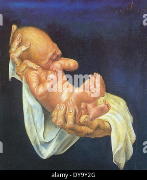 Otto Dix neugeborenes Baby auf Händen Stockfoto