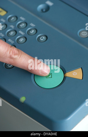 Verwendung von Kopierer, close-up Stockfoto