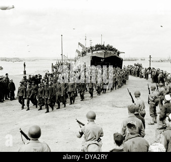 WW II historischen Weltkrieg zweiten Weltkrieg Betrieb Overlord Overlord Invasion deutsche Nazi-nationalsozialistische Kriegsgefangene, Stockfoto