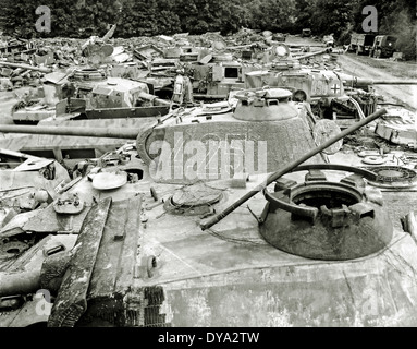 WW II historische Krieg Weltkrieg Krieg Betrieb Overlord Overlord Invasion beschädigt deutsche Panzer-Juli 1944 zerstört, Stockfoto