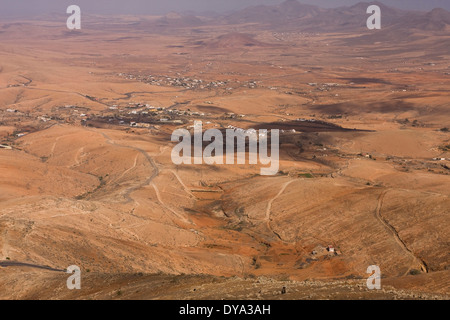 Suchen Sie Blick Aussichtspunkt Mirador Morro Velosa Valle de Santa Ines Betancuria Fuerteventura Kanaren Spanien Europa overvi Stockfoto