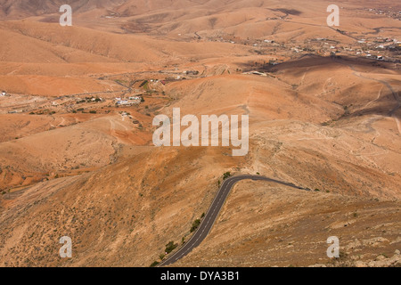 Suchen Sie Blick Aussichtspunkt Mirador Morro Velosa Valle de Santa Ines Betancuria Fuerteventura Kanaren Spanien Europa overvi Stockfoto