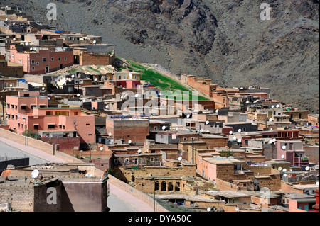 Dorf von Taddarte Moulay Ibrahim (oder Brahim) in den Ausläufern des Atlas-Gebirges über Marrakesch, Marokko Stockfoto