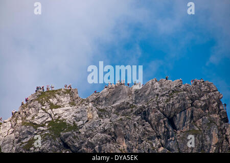 Allgäu, Bayern, Deutschland, Europa, Hindelanger, Kletterer, Klettern Weg, Klettersteig, Oberstdorf, viele, Menschen, Stockfoto