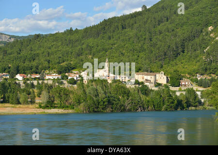 Europa, Frankreich, Provence, Vaucluse, Sisteron, Durance, Fluss, Dorf, Alpes-de-Haute-Provence, Stadt Stockfoto