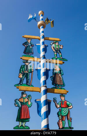 Deutschland, Bayern, München, Oktoberfest, Bier Zelt Maibaum Bilder Stockfoto