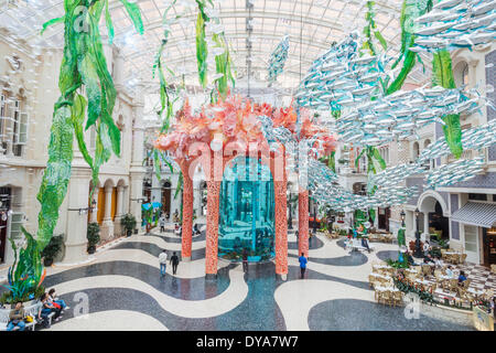 China, Macau, MGM Grand Hotel and Casino, Hotel-Lobby Stockfoto