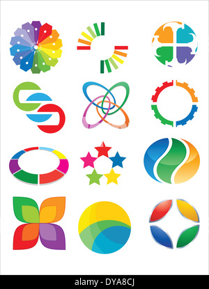 Dies ist eine Reihe von bunten Vektorelemente Logo & Design. Voll editierbar Stockfoto