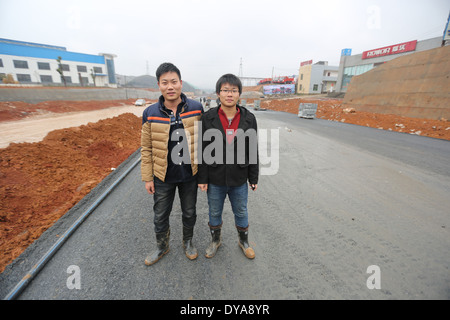 Chinesische Straße Baustelle in Hunan. Stockfoto