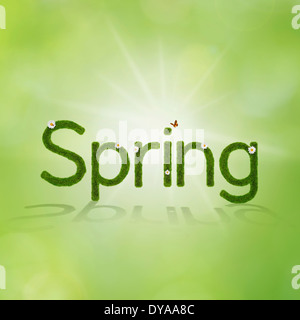 Frühling-Briefe von Grass gemacht Stockfoto