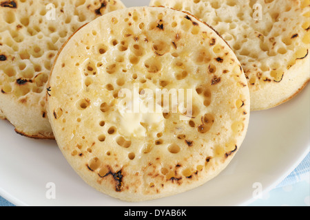 Heiße gebutterte Fladenbrot Stockfoto