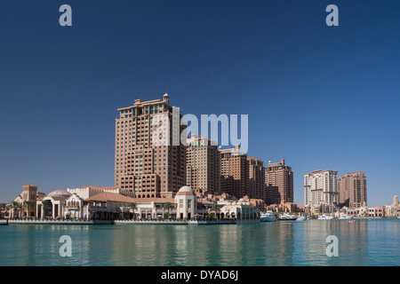 Doha, Katar, Middle East, The Pearl, Architektur, Bucht, Stadt, Bau, neue, Planung, urban,