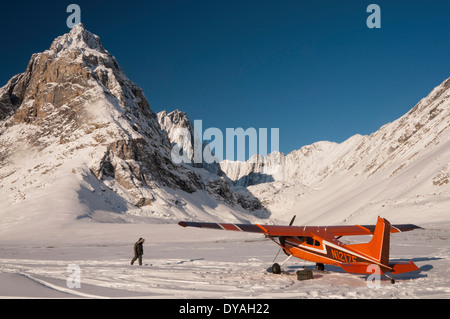 Flugzeug, Alaska, Berg, Itkillik Tal Stockfoto